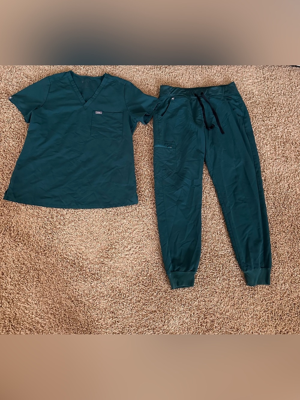 HTF Figs Forest Green Scrub Set Medium